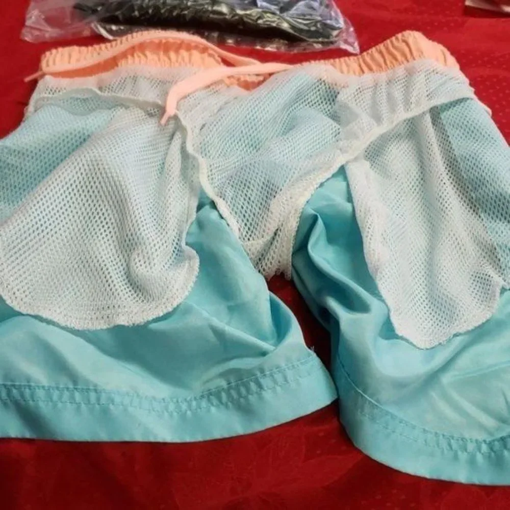 O'RAGEOUS Teal Size Small Swim Trunks Shorts elastic‎ waist
